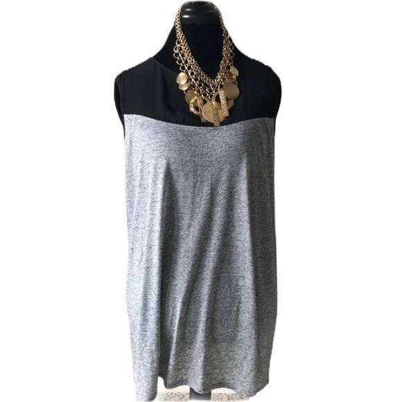 🟤 3/$25 Pure Energy Sleeveless Sheer Black Gray Top - Picture 1 of 5